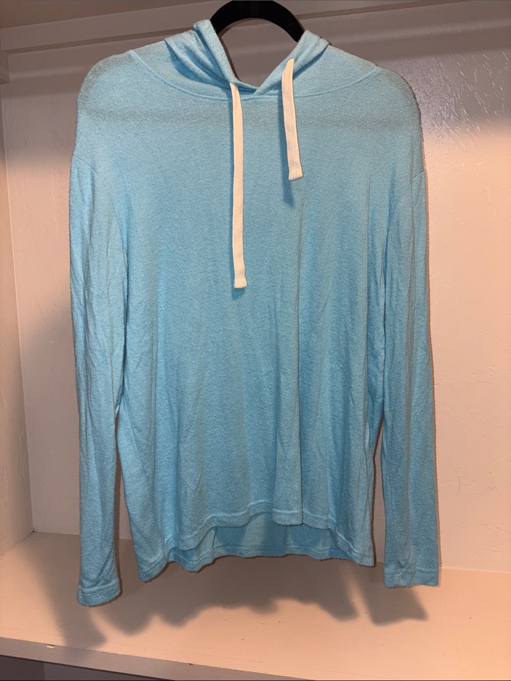 ZYIA Sky Blue Hooded Pullover with White Drawstrings
